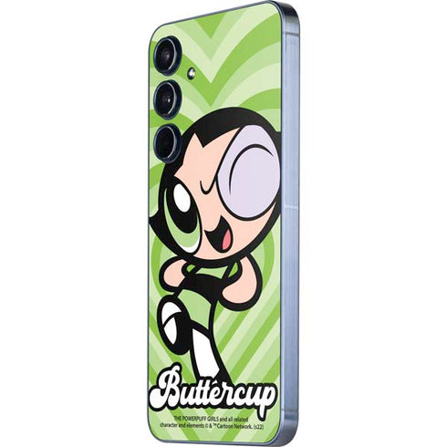 Cartoon Network Powerpuff Girls Buttercup Green Hearts Galaxy A55 5G Skin